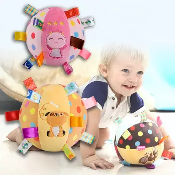 

Baby Animal Plush Ring Bell Rattle Hand Grasp Ball Bed Hanging Appease Toy Gift