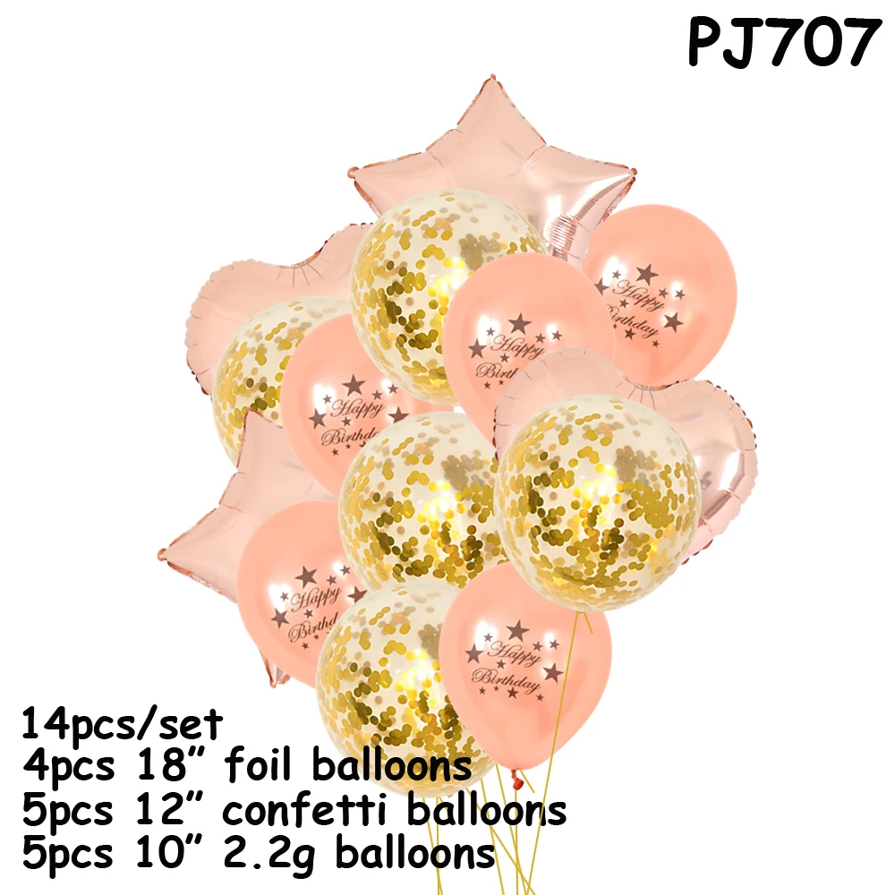 Детские украшения для дня рождения, конфетти, воздушные шары, 1 украшение для дня рождения, вечерние шары, украшения для дня рождения, Детские шары - Цвет: PJ707