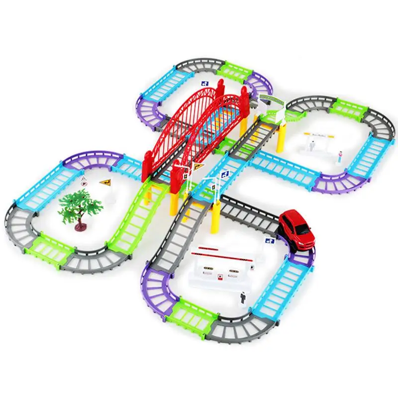 

1Pc Electric Rail Trains Car Set Flashing Creative Educational Toys Race Tracks Electric Car for Family Children