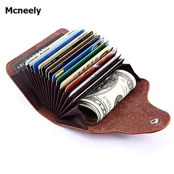 

High Quality Genuine Leather Unisex Business Card Holder Wallet Bank Credit Card Case ID Holders Women cardholder porte carte