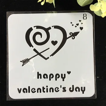 

1Pcs 15cm Happy Valentine Day Arrow DIY Layering Stencils Wall Painting Scrapbook Coloring Embossing Album Decorative Template