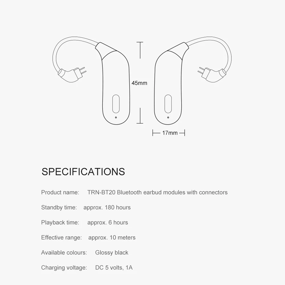 TRN BT20 Bluetooth наушники кабель ушной крючок наушники обновление провода Bluetooth 5,0 2PIN/MMCX для TRN V20 V60 KZ AS10 ZS10