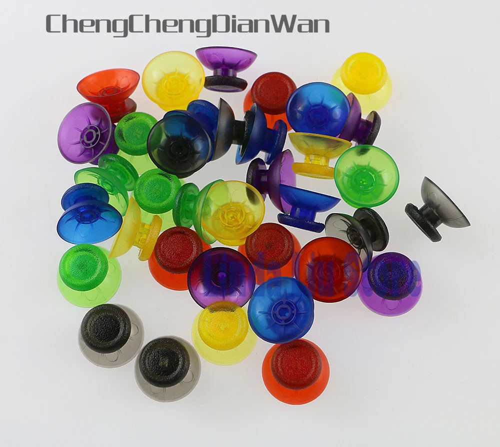 

ChengChengDianWan 50pcs 200pcs Transparent Mushroom Thumbsticks Analog Plastic 3D Joystick cover clear caps for PS4 Controller