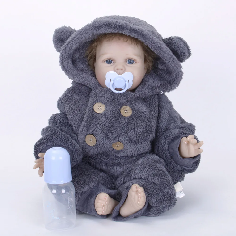 

22 Inches Silicone Reborn Baby Doll Lifelike Alive Girl Doll Realistic Doll With Cloth Body Toy For New Year Xmas Gifts