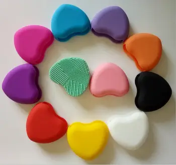 

50pc Heart Design Silicone Makeup Brush Cleaner Wash Brush Silica Glove Scrubber Board Cosmetic Makeup Brush Cleaning Tools