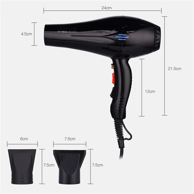 4000 Вт Мощный электрический фен для волос Professional Парикмахерская Инструменты для укладки волос фен горячий и холодный ветер фен для волос