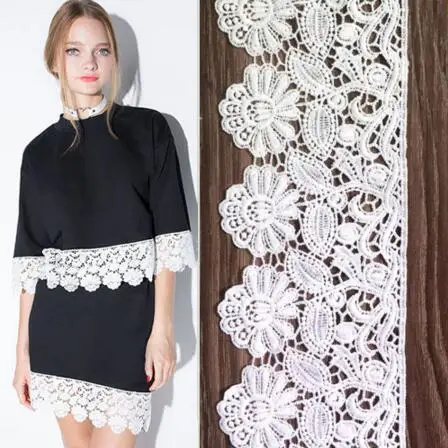 

High Quality 45yards White Lace Ribbon 9.5cm DIY Embroidered Lace Trim Fabric For Sewing Home Textiles Decoration Accessory