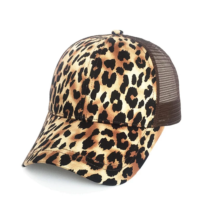 Уличная модная леопардовая бейсбольная кепка с конским хвостом, Женская бейсбольная кепка, Летняя Повседневная Спортивная Кепка в стиле хип-хоп для девочек, желтые, черные - Цвет: Yellow Leopard