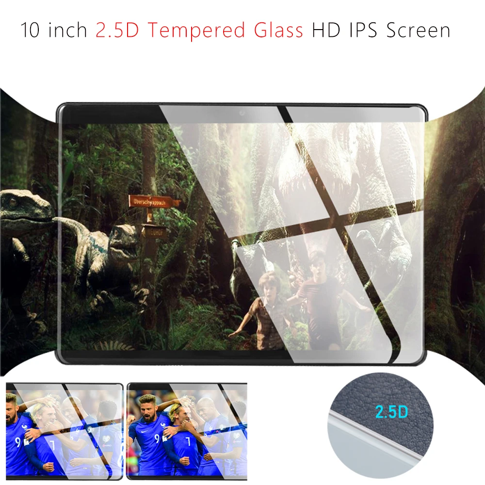 Супер закаленное 2.5D стекло 10 дюймов планшетный ПК ОС Android 9,0 Восьмиядерный 6 ГБ ОЗУ 128 Гб ПЗУ 8 ядер 1280*800 ips фаблет планшеты 10,1
