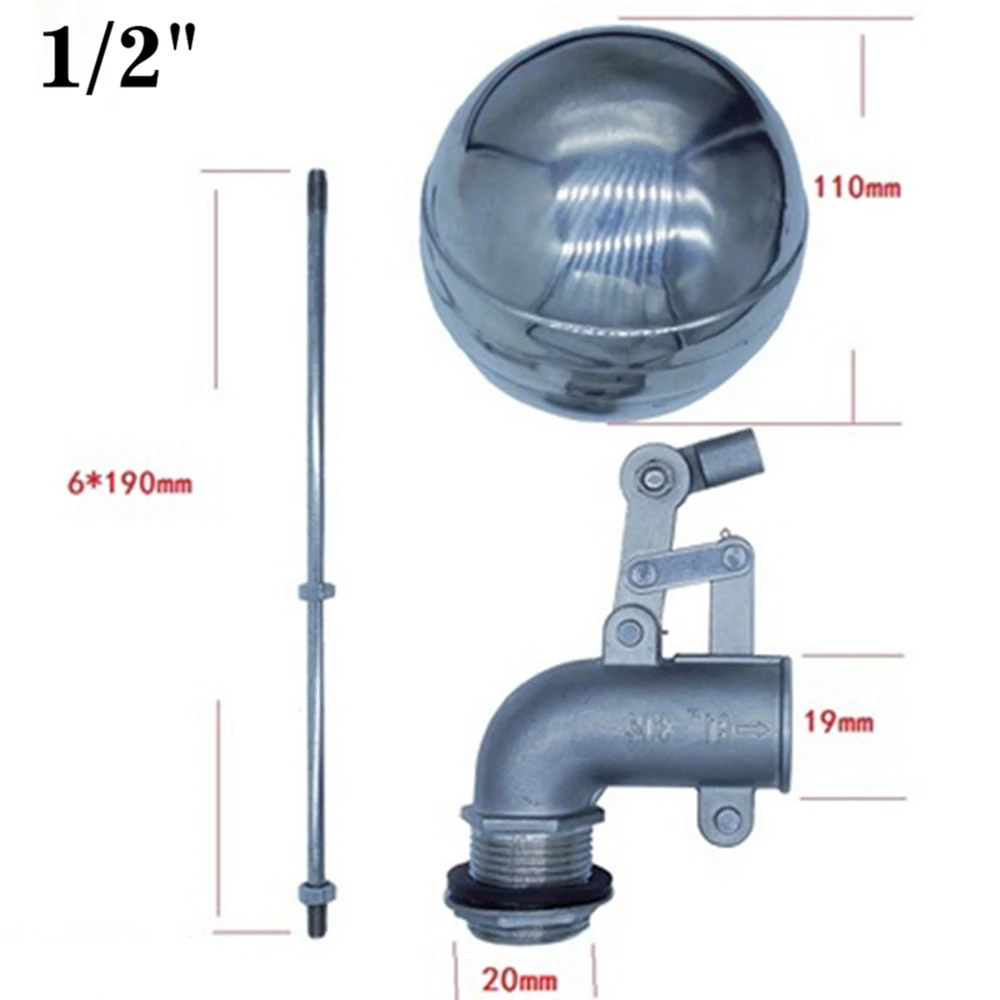 1/" 3/4" " Нержавеющая сталь 304 Регулируемый поплавковый клапан бак для воды изгиб локоть плавучий шаровой клапан поток резервуар/расширение