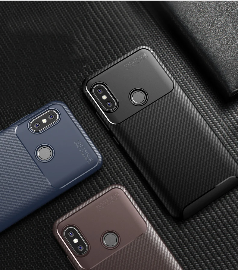 cheap For Xiaomi Mi A2 Lite Redmi Note 5 Note 6 Pro Case Soft Silicone Carbon Fiber Phone Protection Back Cover Shockproof Case