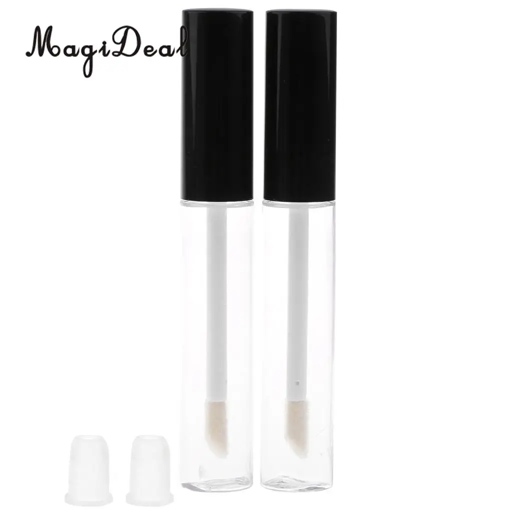 2 Pieces 10ml Mini Acrylic Empty Clear Lip Gloss Tube Lip Stick Bottle Container Lipgloss Tube Eyeliner Eyelash Split Bottle