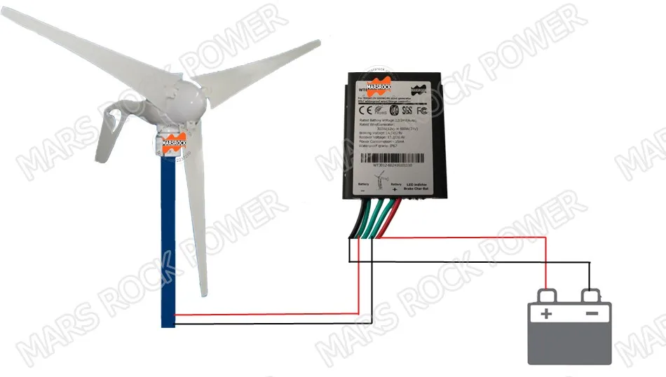 12V или 24VDC В комплект входят 3 лезвия 400 Вт ветрогенератор со встроенным выпрямительный модуль, 2 м/с стартовая ветровая скорость мини ветровые турбины