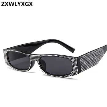 

Fashion Small square sunglasses women imitation diamond sun glasses Retro glasses For Female Shades Mirror UV400 Oculos De Sol