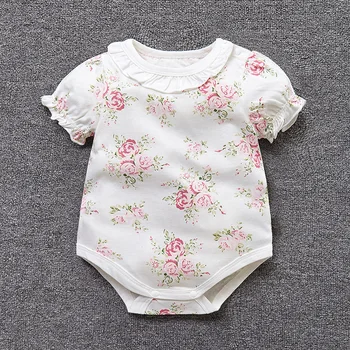 

1pc twins baby bodysuit infant girls summer cotton bodysuit baby christening baptism daily holiday bodysuit baby shower gift