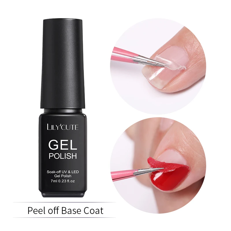 

LILYCUTE 7ml Base and Top Coat Gel Nail Polish UV Transparent Soak Off Primer Gel Polish Gel Lacquer Nail Art Manicure