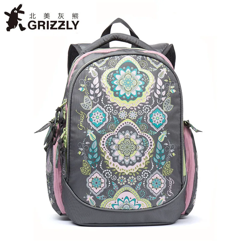 GRIZZLY 2019 новые школьные сумки рюкзак для девочек дизайн медведя Детские рюкзаки