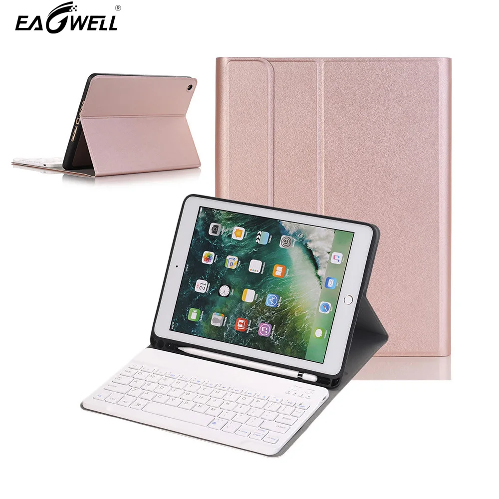 

2 in 1 Detachable Wireless Bluetooth Keyboard + PU Leather Case With Pen Slot Design For ipad pro 10.5 TPU + ABS Keyboard Cover