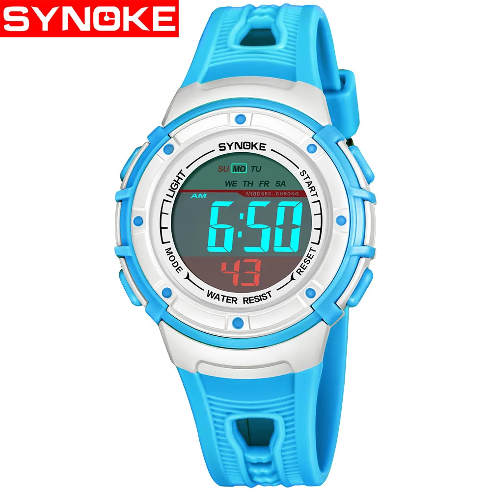 

SYNOKE Children's Watches Wrist Digital Electronic Waterproof Students Kids Wristwatches Sport Watch For Boys Girls Gift