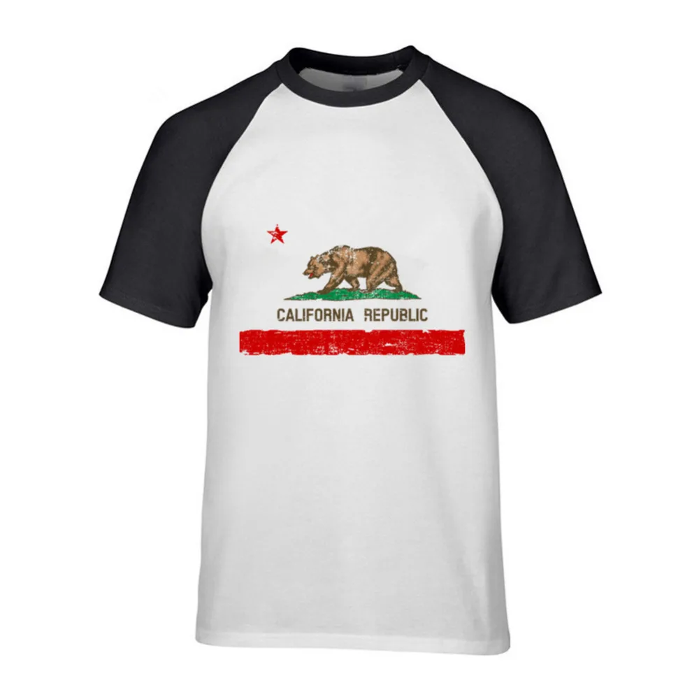 

New Arrival 2018 Men's Summer Fashion Colored California Bear Printed T Shirt Cool Tops High Quality Casual Short Sleeve Tee