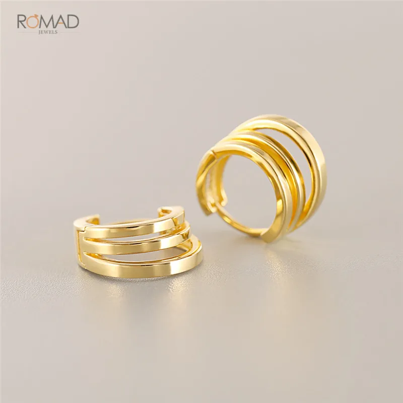 

Romad Gold Small Hoop Earrings Huggies Minimalist Geometrical Round Circle Rings Earrings For Women Girl Trendy Ear Jewelry W3