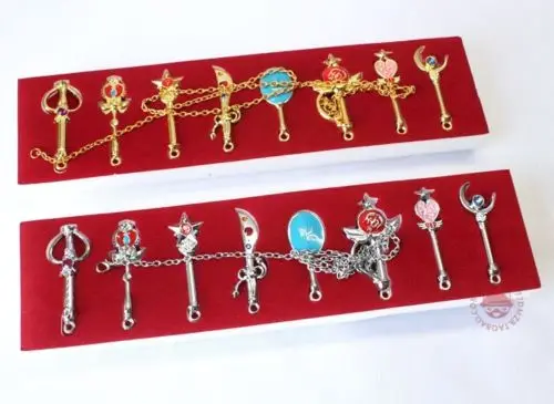 Cosplay-8pcs-Sailor-Moon-Pretty-Guardian-Tsukino-Usagi-Keychain-Necklace-Pendant