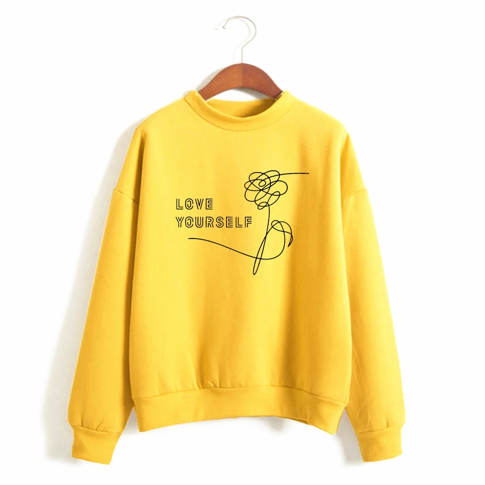 Harajuku Kpop Love Yourself Felpe Roupas толстовка с капюшоном женская одежда больших размеров, толстовка с капюшоном