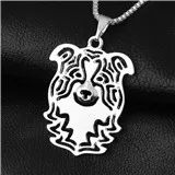 95-22x28mm,Border Collie Pendant Necklace