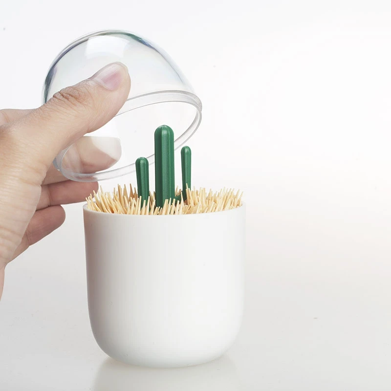 DIY Toothpick Box Case Cactus Cute Cotton Swabs Storage Holder Cotton