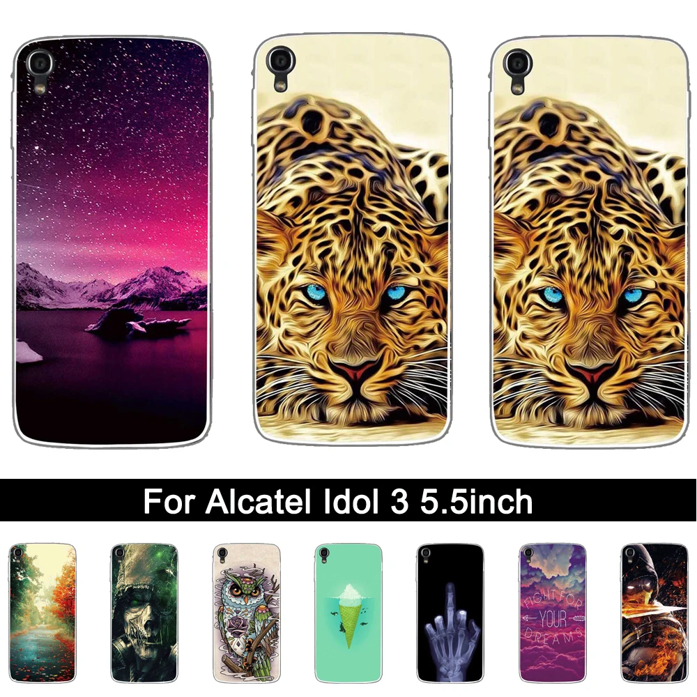 Мягкий силиконовый чехол для Alcatel One Touch Idol 3 5 дюймов Lxuruy 3D печать защитный ТПУ