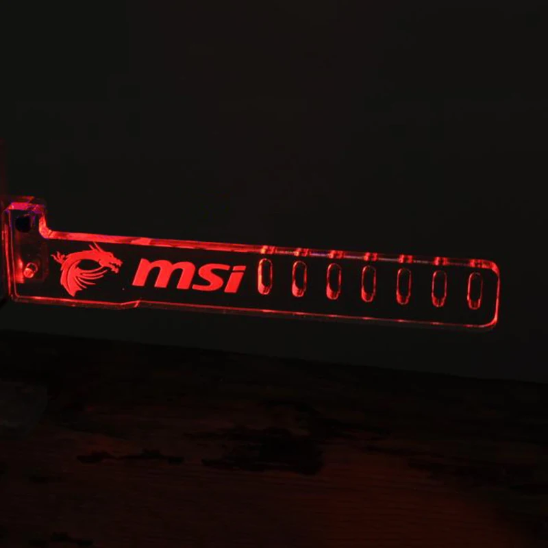 Новейший PCI красный для MSI светодиодный светящийся компьютерный офисный основной ящик видеокарты на заказ Поддержка рамка дисплей карты компоненты разъем