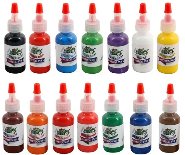 

14pcs/lot cosmetic tattoo ink kit 30ml/bottle permanent makeup colors pigment microblading tattoo ink sets