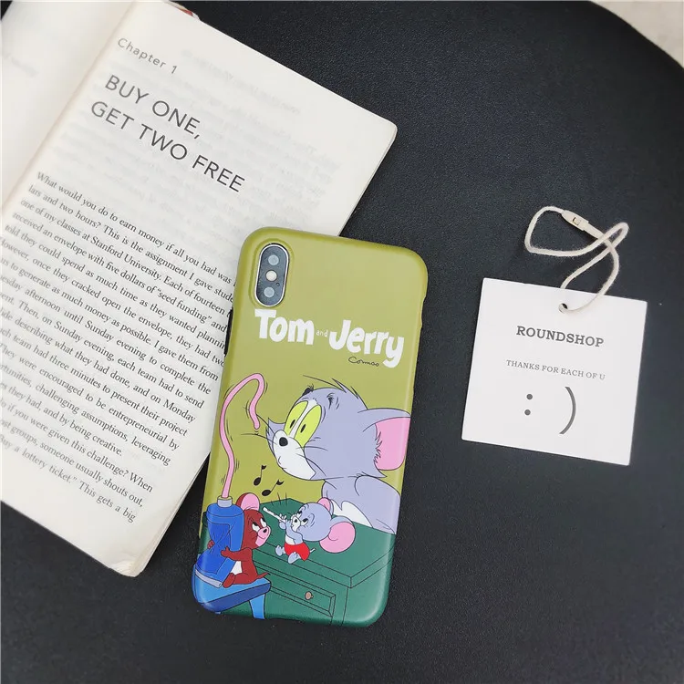 Funny Cartoon Cute Cat Mouse Tom And Jerry Phone Case For iPhone 6 6s Plus 7 8 X 10 Fashion Coque Fundas |
