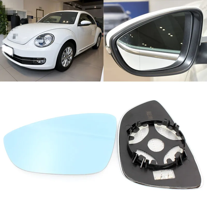 

For Volkswagen Beetle Large Vision Blue Mirror Anti-glare Car Rearview Mirror Heating Refit Wide Angle Reflective Reversing Lens