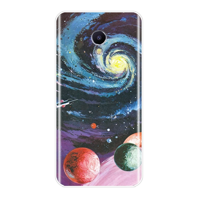 ТПУ искусство Космос Звезда Луна раньше для Meizu M2 M3 M5 M6 Note Мягкая силиконовая