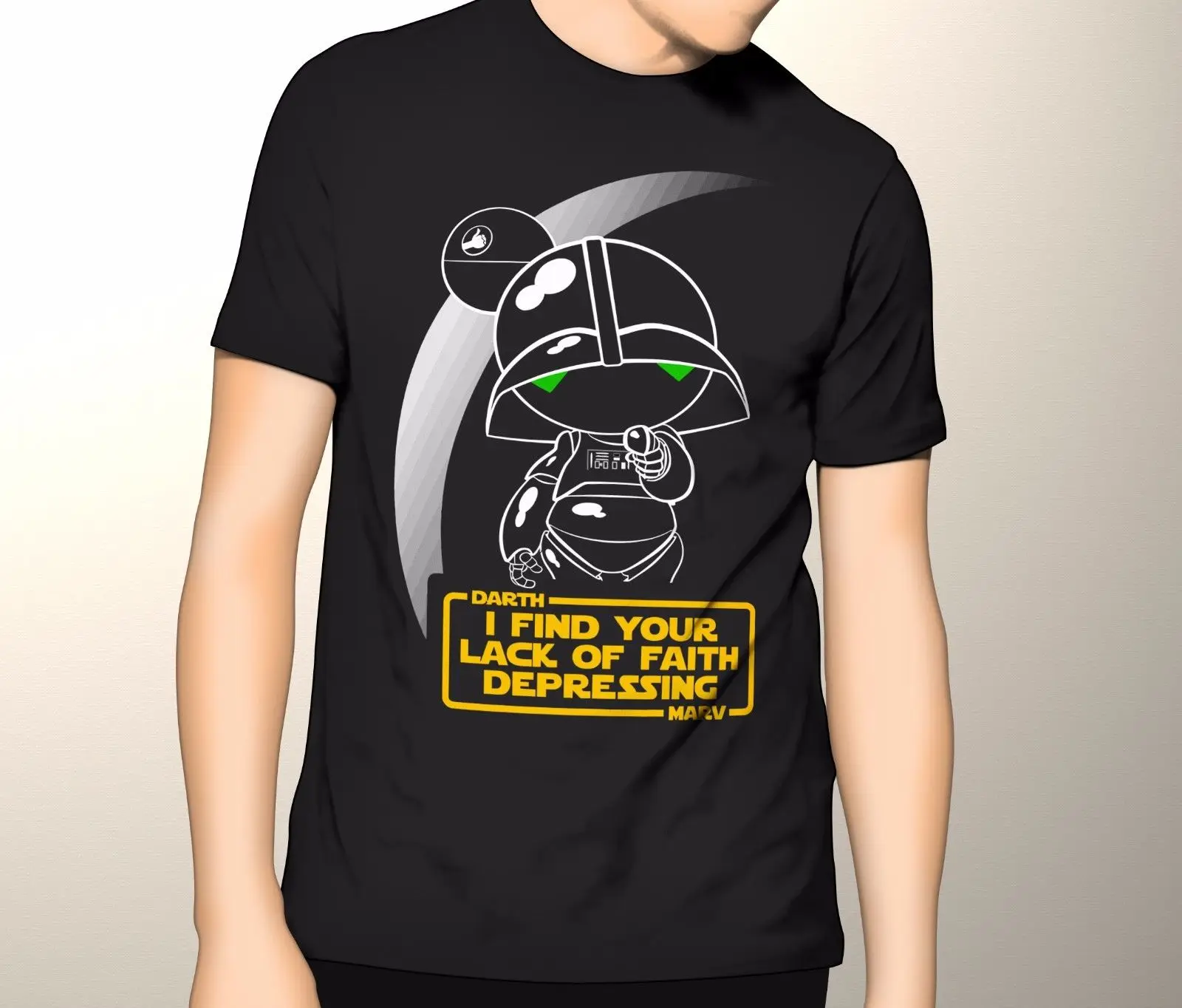 

Hitchhikers Guide To The Galaxy Shirt Darth Vader Marv Star Wars Premium S 5Xl Printed T Shirt Summer Men'S