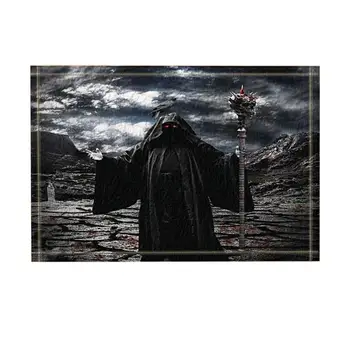 

Custom Halloween Decor, Death under Storm with Blood on Ground Bath Rugs, Anti-Slip Funny Indoor Outdoor Doormat