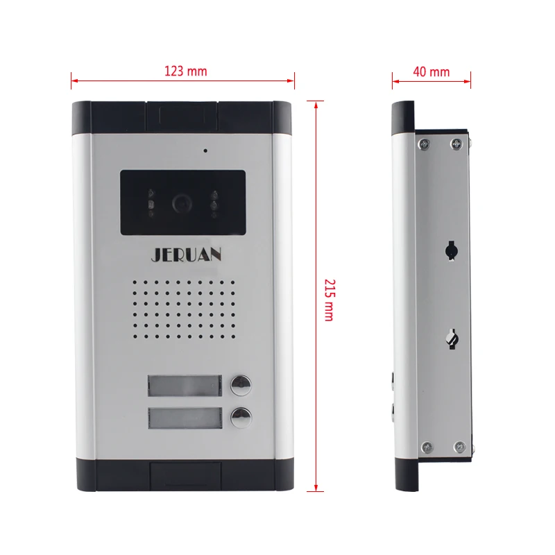 JERUAN Металл мульти-блок видеофонная дверная система только камера в открытом + для двух семей