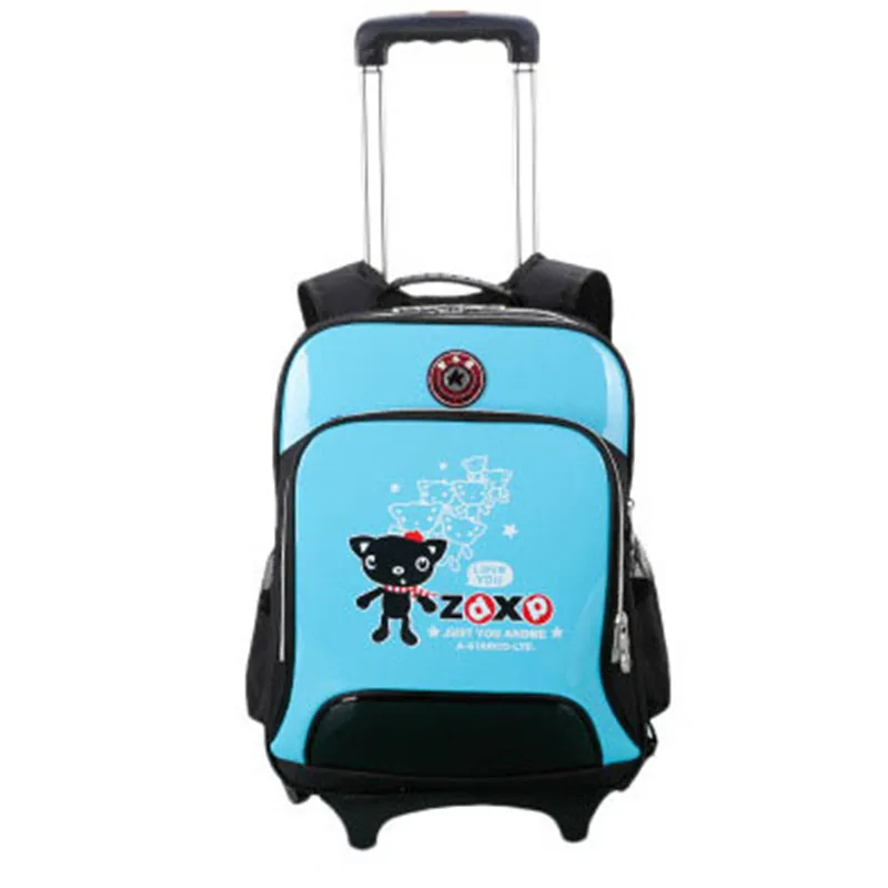 

2018 New Trolley Backpack For Children Fashion Cartoon School Wheeled Bag Detachable Backpack For Girls Boys