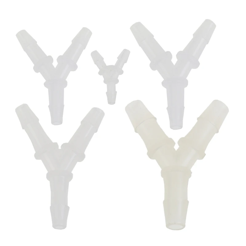 

5PC PE Y Type Water Pipe Hose Connector for Aquarium Air Pump Clear Hose Fitting
