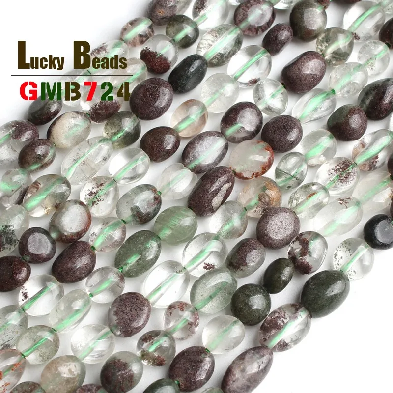 

6-8mm Natural Irregular Genuine Green Ghost Quartz Beads For Jewelry Making DIY Bracelet 15inches Natural Beads