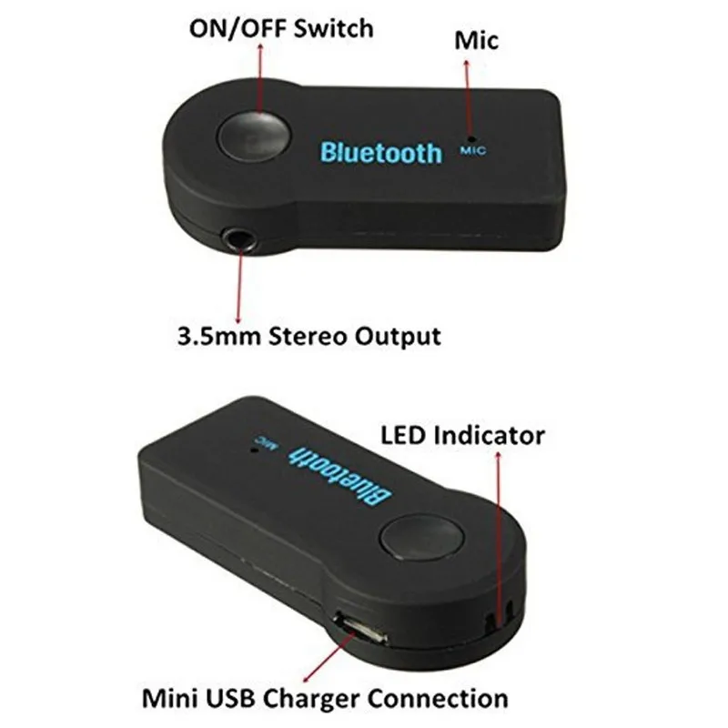 Bluetooth ресивер стерео 3,5 разъем Bluetooth беспроводной музыкальный аудио адаптер Aux 3,5 мм A2dp для автомобильных наушников Reciever Handsfree