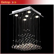 GETOP современная люстра Rain Drop лампы освещения Площадь пирамиды Crystal Light висит провод лампы кристалла проекта GU10 светодиодные лампы