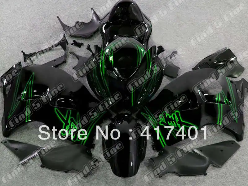 green black for Hayabusa GSXR1300 96-07 GSX R1300 GSXR 1300 GSX-R1300 96 97 98 99 00 01 02 03 04 05 06 07 ABS fairing kit | Автомобили и