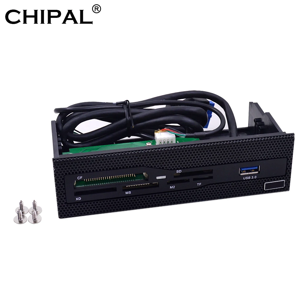 CHIPAL многофункциональный все в одной передней панели USB 3,0 MS M2 CF XD TF SD Card Reader 5,2" Медиа-панель для ПК настольного cd-rom