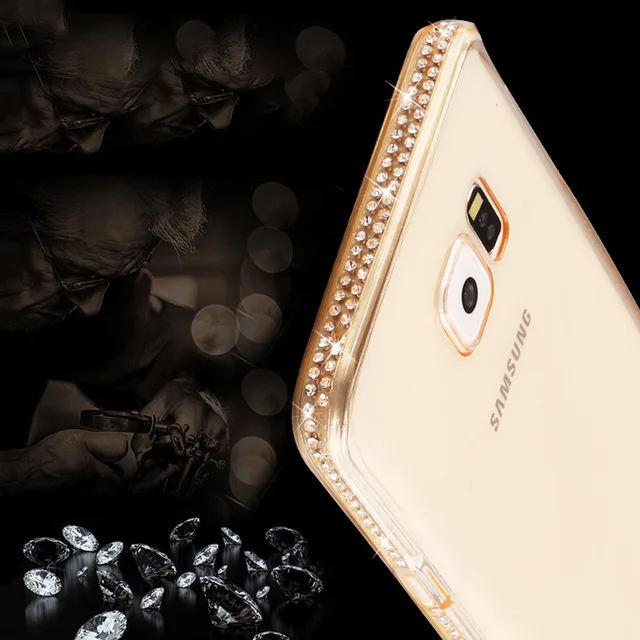 Glitter Diamond Frame TPU Phone Cases For Samgung Galaxy S8 Plus S9 S6 S7 Edge A3 A5 A7 J3 J5 J7 Pro 2016 2017 Note 9 Cover
