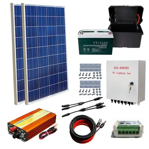 

200W off Grid System 2pcs 100W Solar Panel & 100ah Battery Charge 12V Power Home solar energy system solar cell solar panel