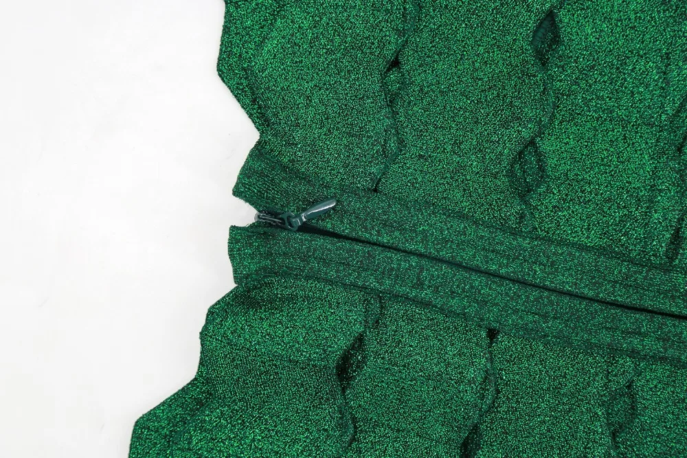 С открытыми плечами Бандажное платье Для женщин Новая мода выдалбливают зеленые платья Slash шеи знаменитости вечерние облегающее платье мини Для женщин
