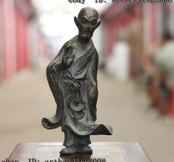 

Old China Copper Bronze Twelve Arhats DaMo Bodhidharma Lohan Buddha Statue
