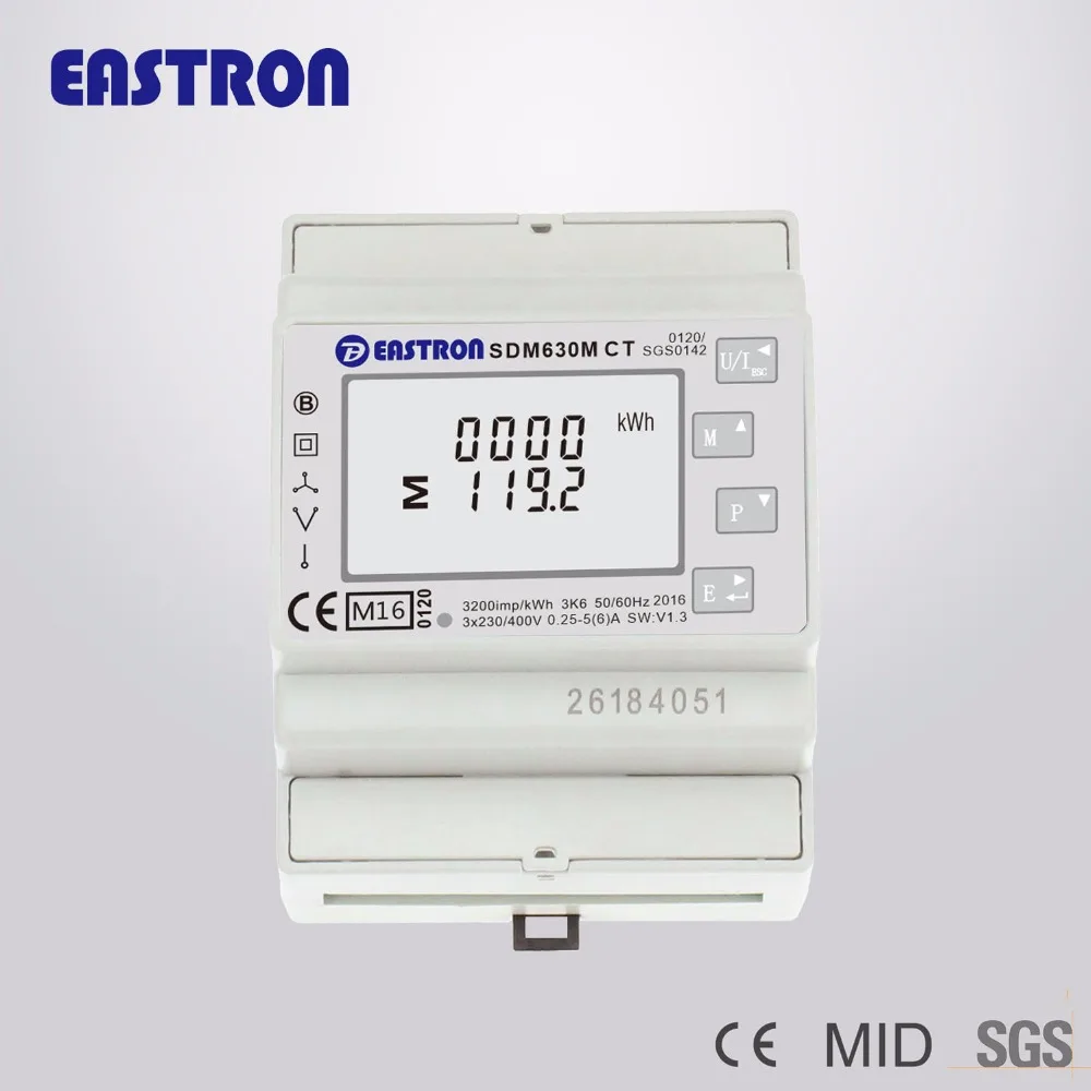 SDM630MCT+ 3 шт ESCT-T24 200/5A, 3-фазный анализатор мощности, многофункциональный счетчик энергии с 3 шт трансформатором тока, ESCT-T24